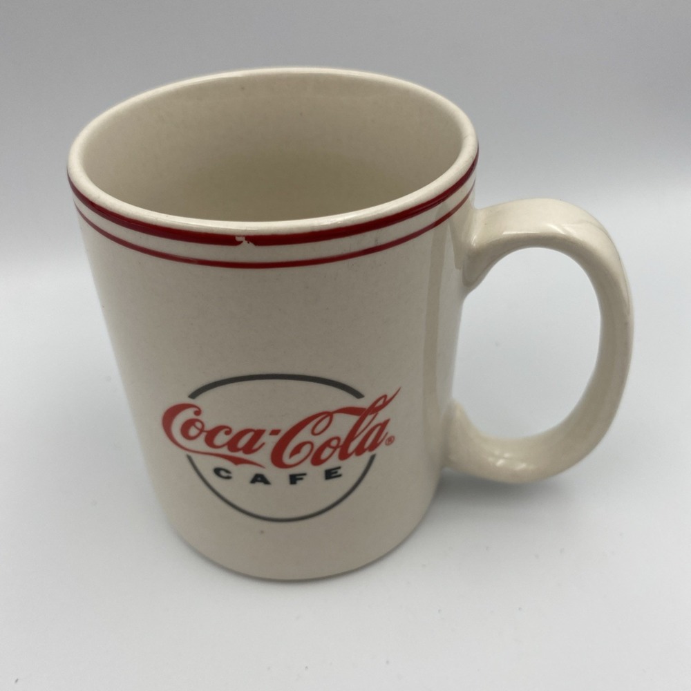 Lot Set of 2 Coca-Cola Cafe Mug White Red Coffee Cup Mug Gibson 2003 - Picture 6 of 9